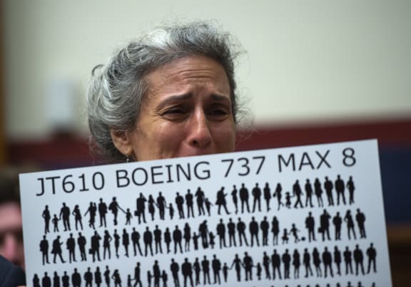 Nadia Milleron, the mother of Samya Stumo, who was killed in the crash of Ethiopian Airlines Flight 302, reacts before an aviation subcommittee hearing on "Status of the Boeing 737 MAX: Stakeholder Perspectives." at the Capitol in Washington, DC.