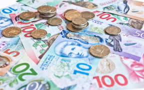 New Zealand cash, money or currency. Notes and coins