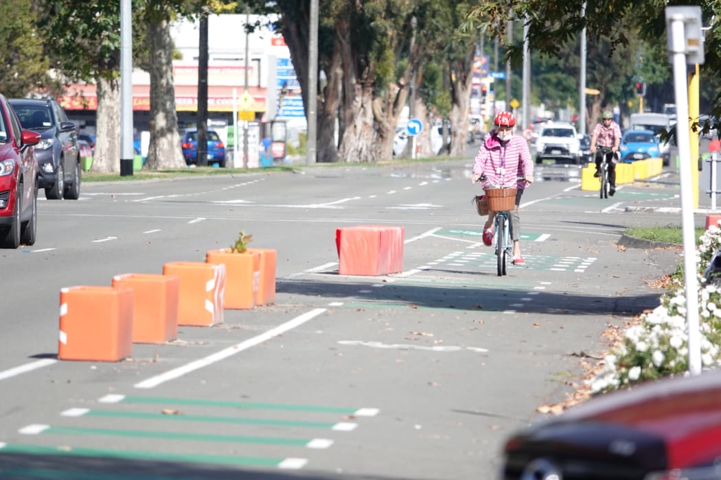 Colleen O’Byrne rides the cycleway twice a day and feels safer with a barrier between her and traffic.