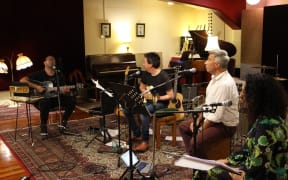L-R Rob Ruha, Jon Toogood, Warren Maxwell, Moana Maniapoto.