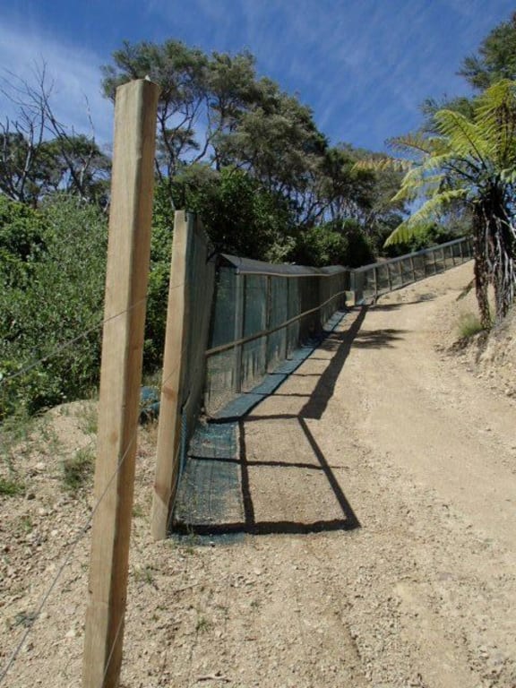 Partially completed fence