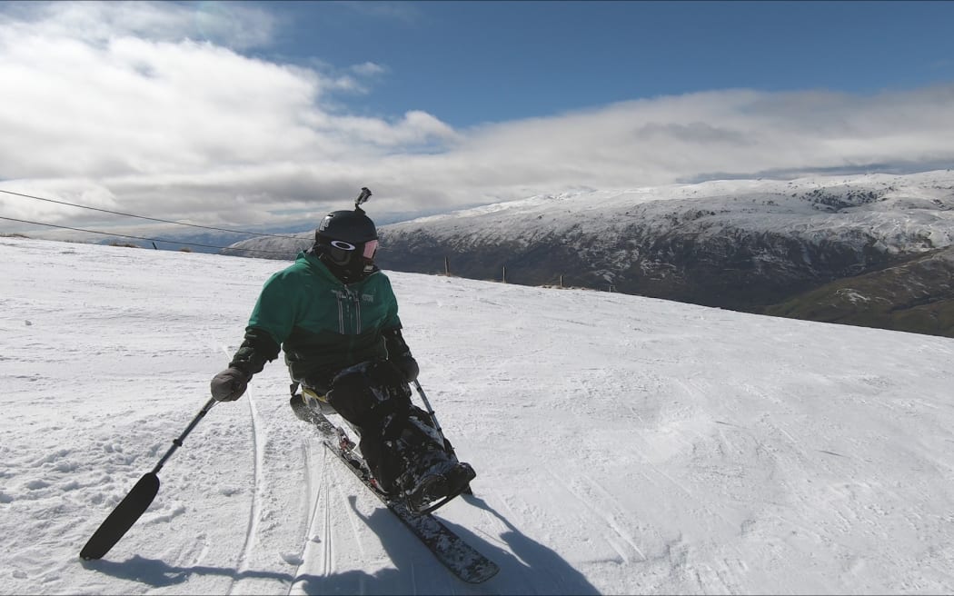 Bailley Unahi, who is paralysed from the waist down says the sport of sit0skiing is physically demanding.