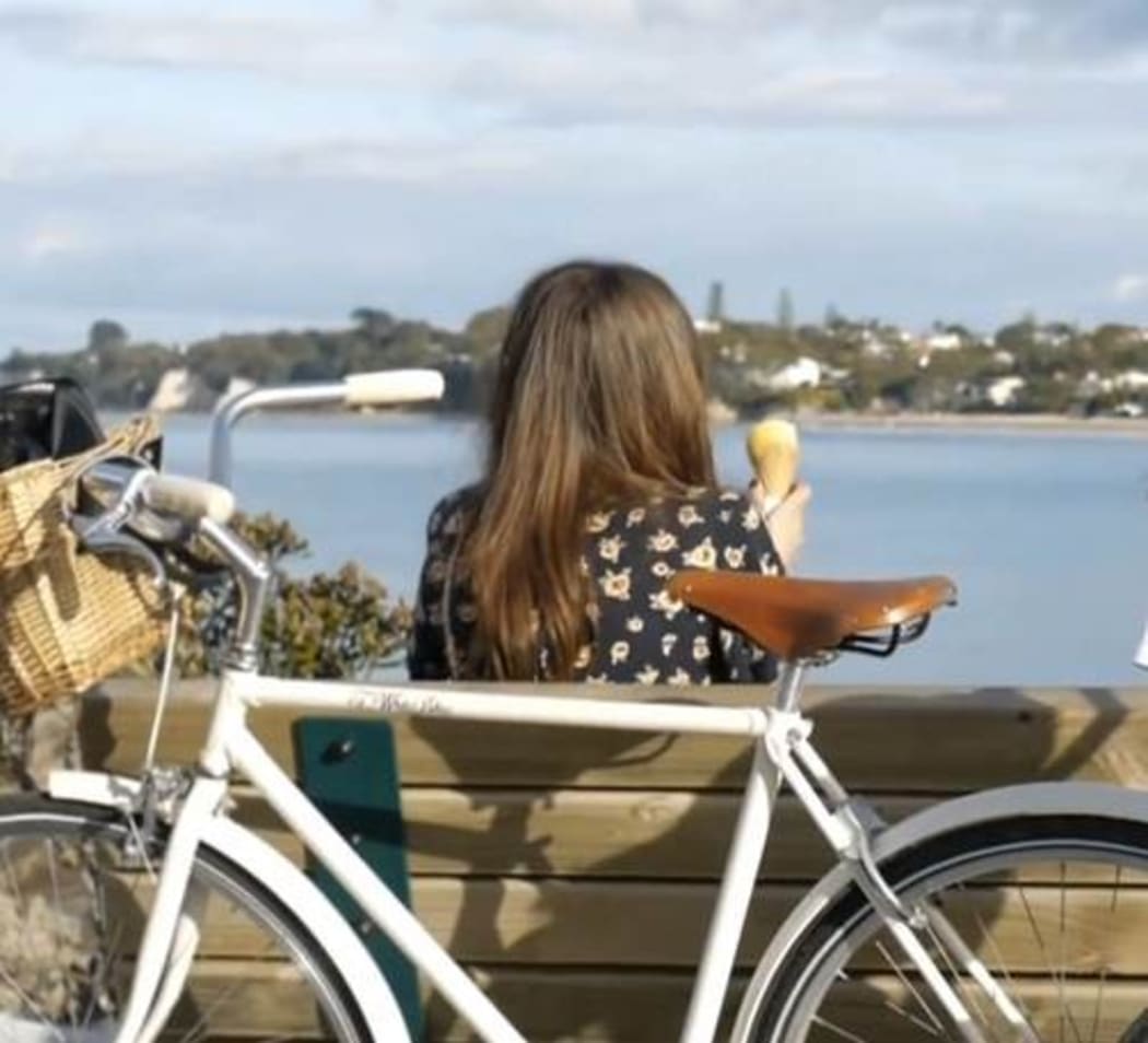 A picture of Alice Harbourne on a bike