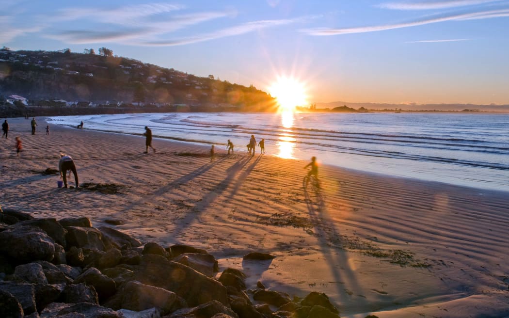 Sumner during sunset on June 28, 2015 in Christchurch, New Zealand.