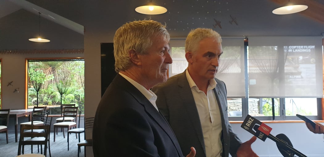 Tourism Minister Stuart Nash and West Coast Tasman MP Damien O'Connor at Franz Josef.
