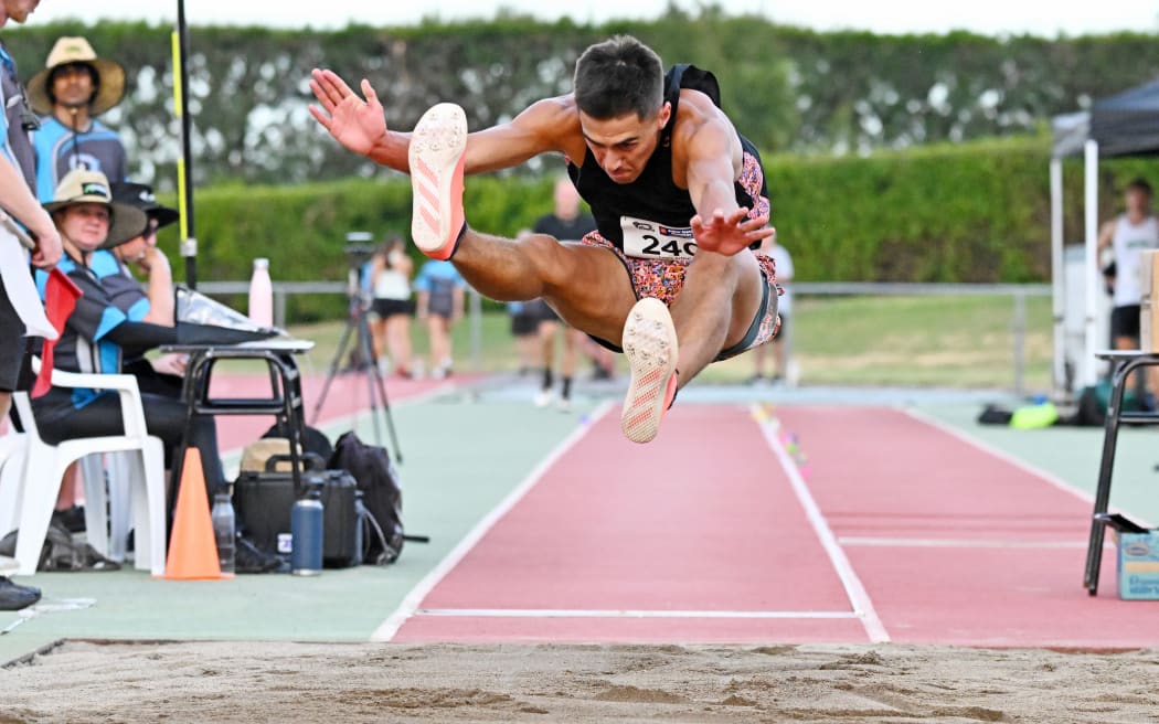 Lewis Arthur, Winner Men’s Long Jump Final, Potts Classic 2024.