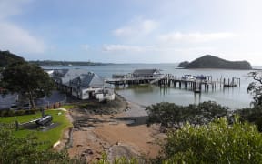 Maritime building and wharf on the Paihia waterfront.