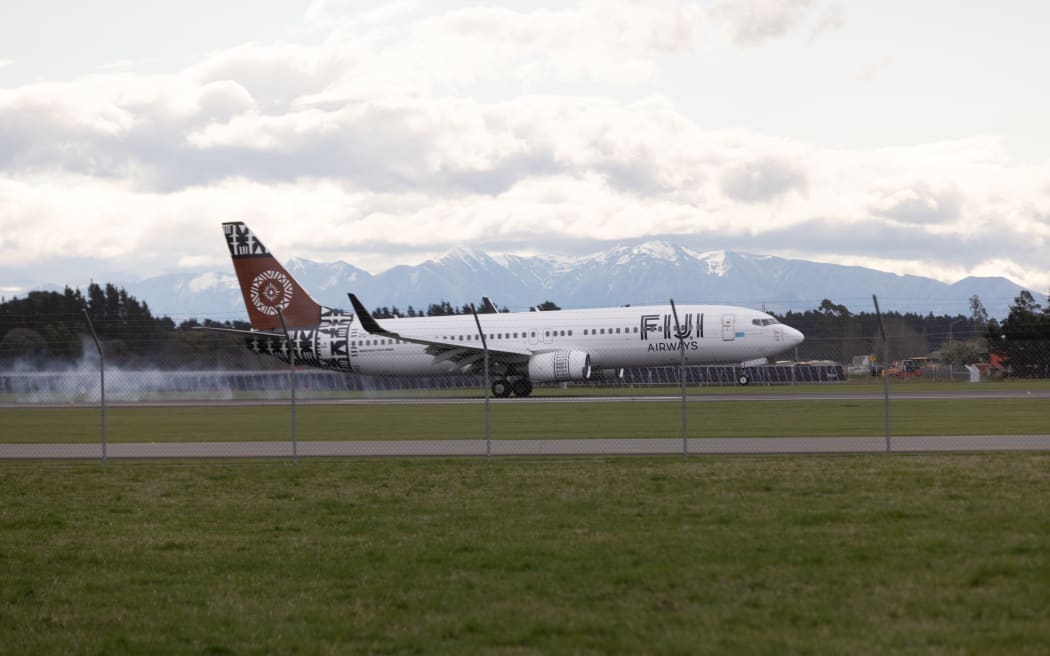 Fiji Airways flight making an emergency landing at Christchurch Airport after reported bird strike upon departure on 9 October 2025.