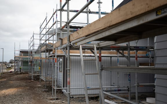 Line of houses under construction