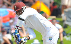 Marlon Samuels of West Indies batting.