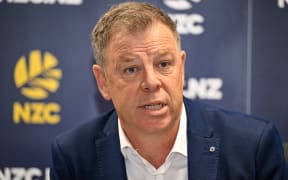 Scott Weenink during the New Zealand Cricket press conference to announce Scott Weenink as the New Zealand Cricket Chief Executive at the NZ Cricket office, Auckland, New Zealand on Wednesday 30 August 2023.