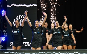 New Zealand captain Ameliaranne Ekenasio, Phoenix Karaka of New Zealand and New Zealand Silver Ferns players greet the fans and supporters.
New Zealand Silver Ferns v Australia Origin Diamonds Constellation Cup netball match at Spark Arena, Auckland, New Zealand on Wednesday 23 October 2024. © Photo: Andrew Cornaga / Photosport