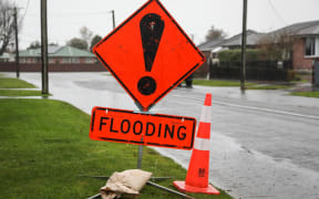 Avonside Drive, Christchurch after heavy rain on 12 July 2022.