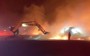 About 50 firefighters worked at the scene of a fire in West Melton, overnight between Sunday 8 December and Monday 9 December, 2024.