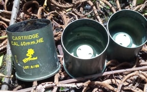 Spent grenade launcher cartridges identified in Ilaga District following Indonesian military attacks against West Papua Liberation Army strongholds, May 2021.
