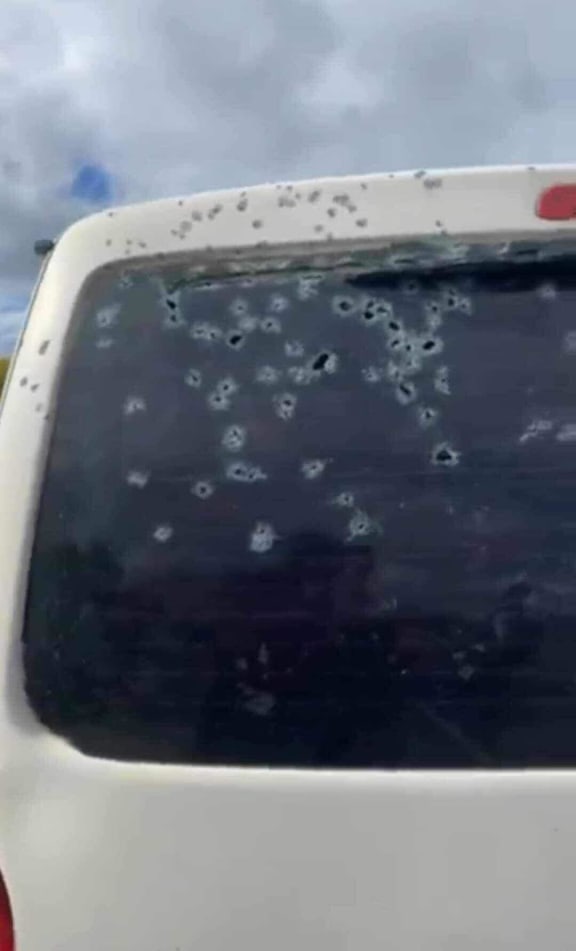 Club rugby shooting: YMP's team van was badly damaged by shotgun pellets after they left their abandoned game against Tamatea at Bill Matheson Park in Hastings.