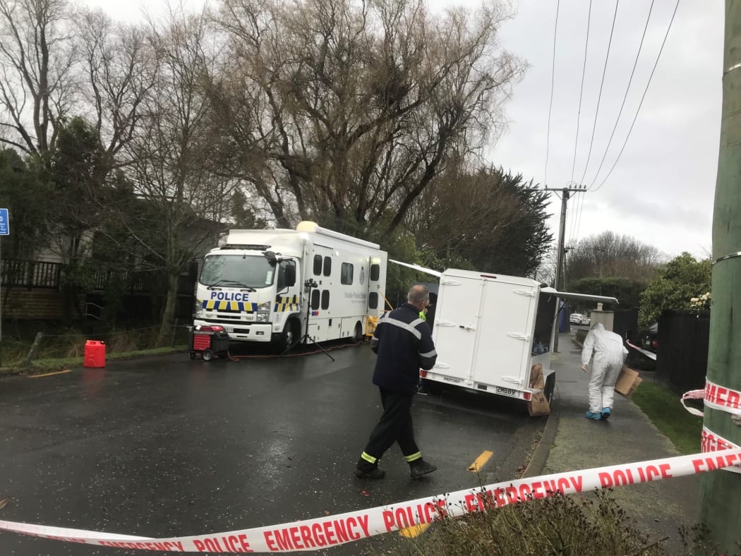 The scene of the fatal stabbing on Medbury Terrace, in the suburb of Fendalton.