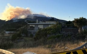 Fire in Port Hills day 2 inside cordon on the corner of Eaglefield Close and McVicar Drive