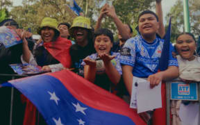 The sea of red and blue had just a few Kiwi supporters in the mix. 15 October 2025