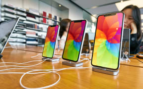 HONG KONG, CHINA - CIRCA JANUARY, 2019: iPhones on display at Apple store in Hong Kong.