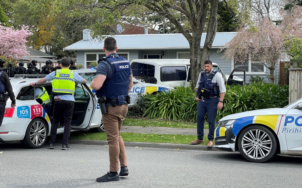A white van was forced into a Greytown property after leading police on a nearly two hour chase from nearby Featherston today.   Credit: Supplied.