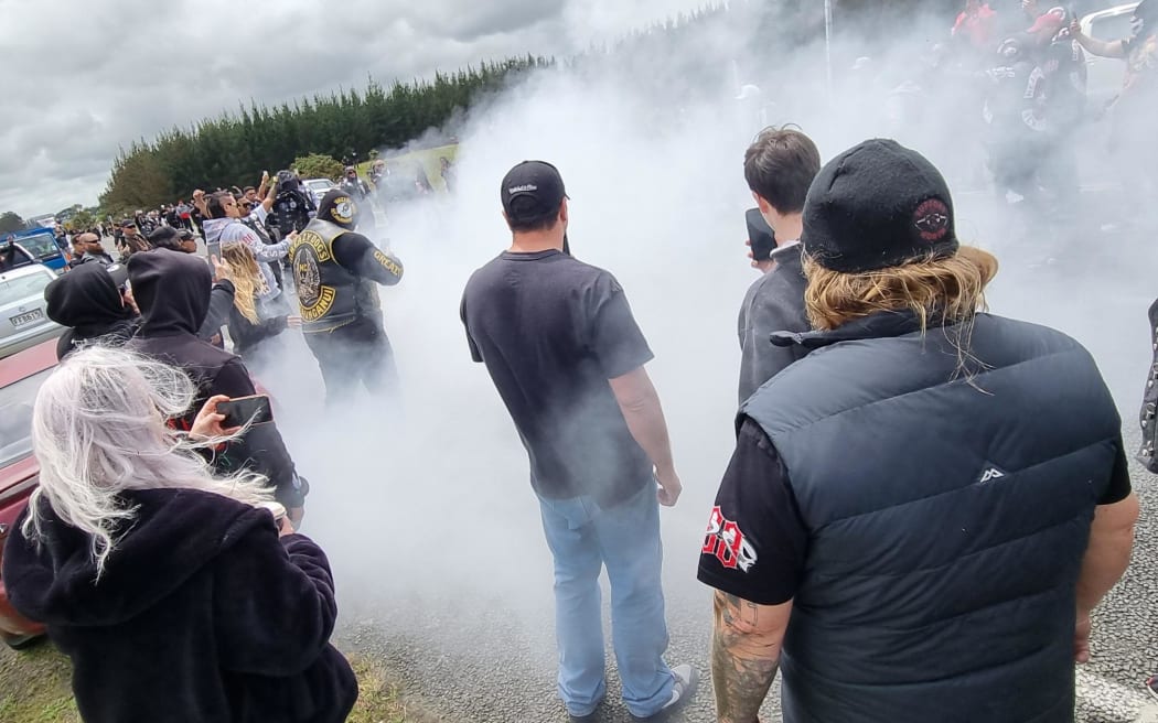 Gang funeral of William "Bird" Hines in Foxton