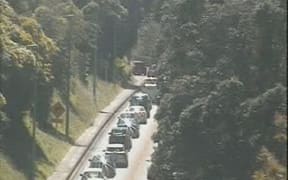 Traffic banking up near Paekakariki.