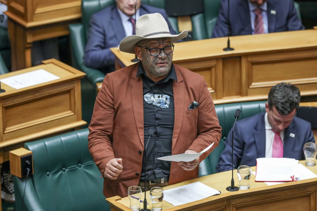 Te Paati Maori Leader Rawiri Waititi gives his party's response to the budget