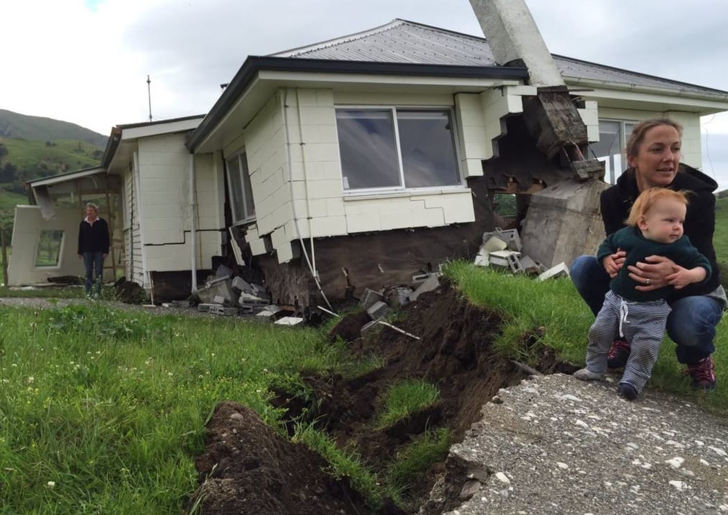 A house at Bluff Station between Blenheim & Kaikoura, which is right on the Kekerengu fault line, was demolished by the shakes.