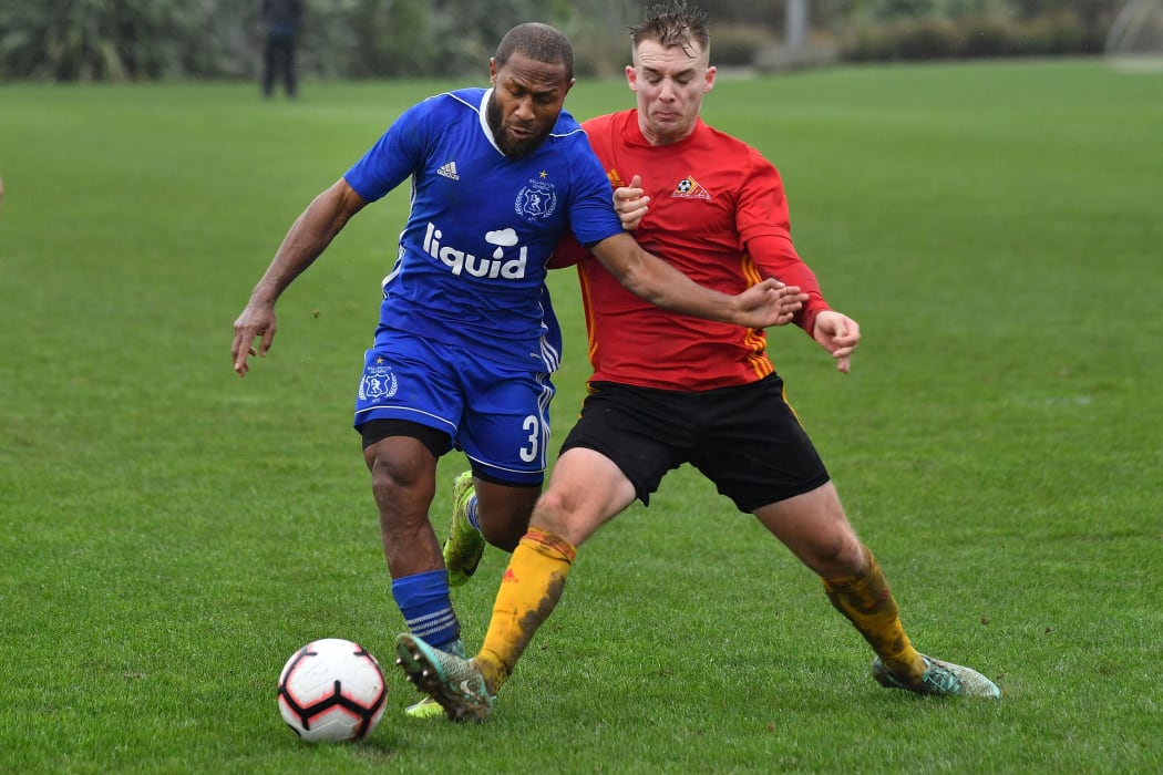 Henry Fa'arodo playing for Wellington Olympic in 2019.