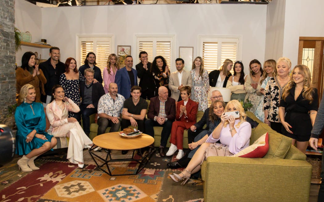 The cast attend the "Neighbours" finale event on 29 June 2022 in Melbourne, Australia.