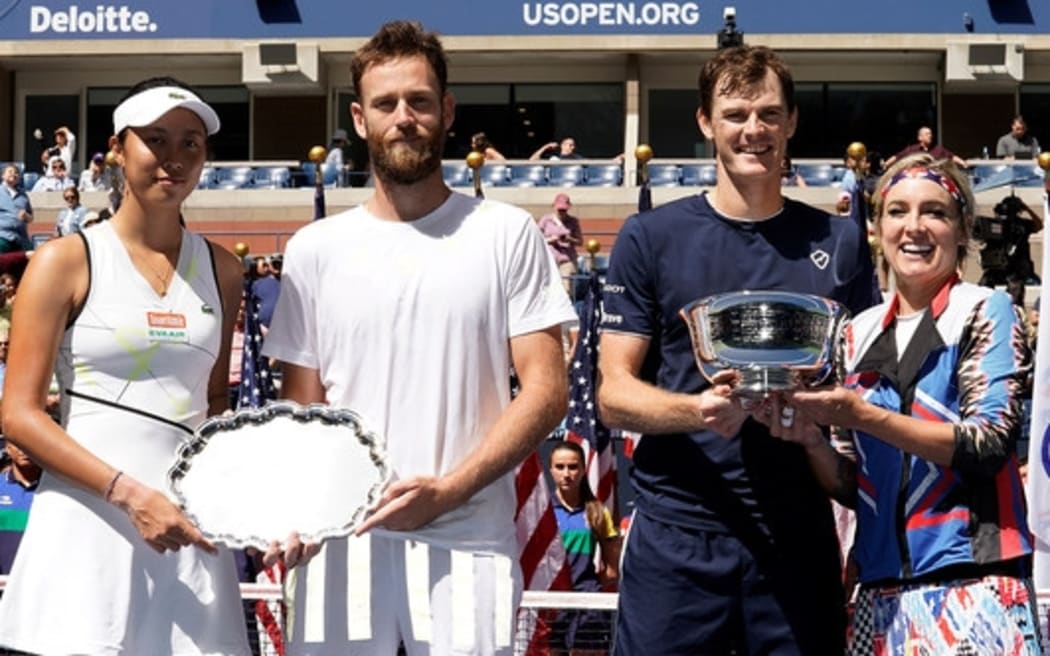 Michael Venus and his Chinese Taipei partner Hao-Ching Chan (left) finished runners-up to Britain's Jamie Murray and American Bethanie Mattek-Sands.