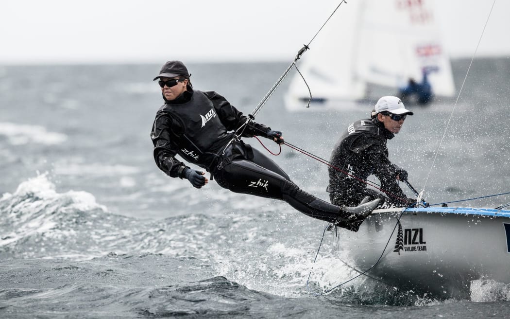 Jo Aleh and Pollie Powrie in action