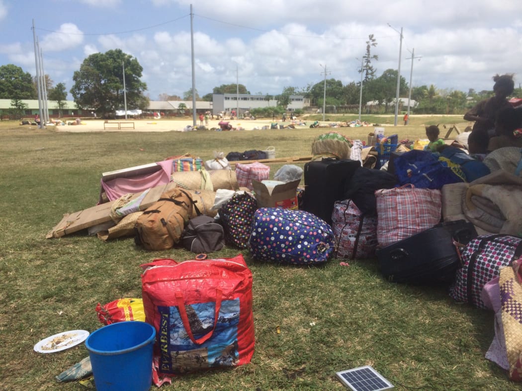 The bags of people who have been evacuated from Ambae.