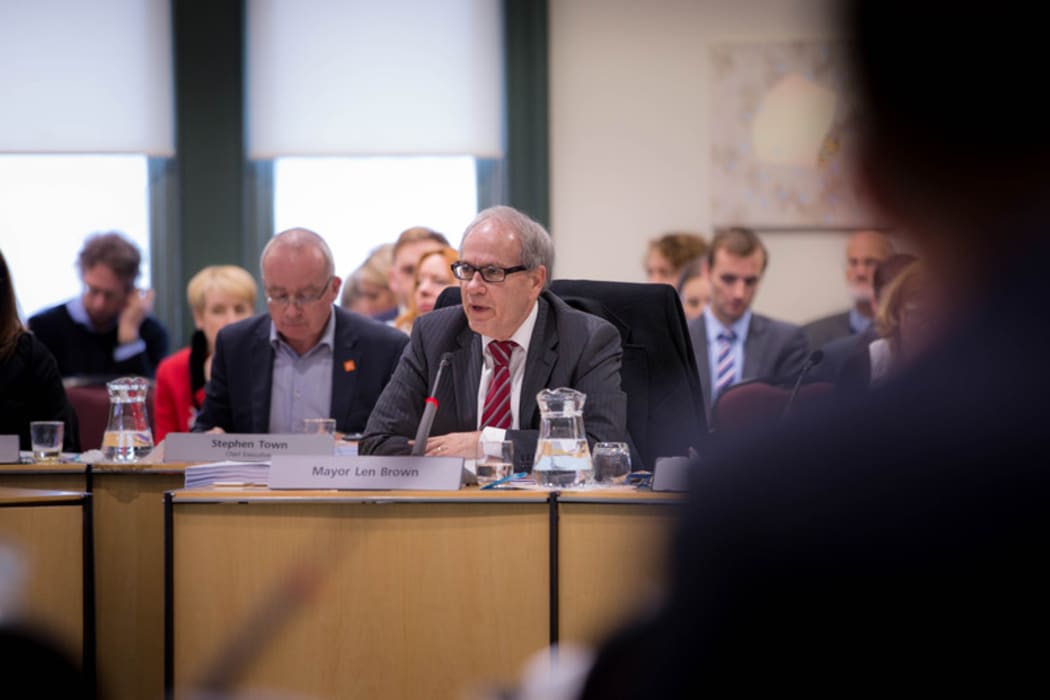 Len Brown at a Council meeting about the Unitary Plan. 10 August 2016.