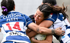 New Black Fern Hannah King playing for Canterbury in 2023.