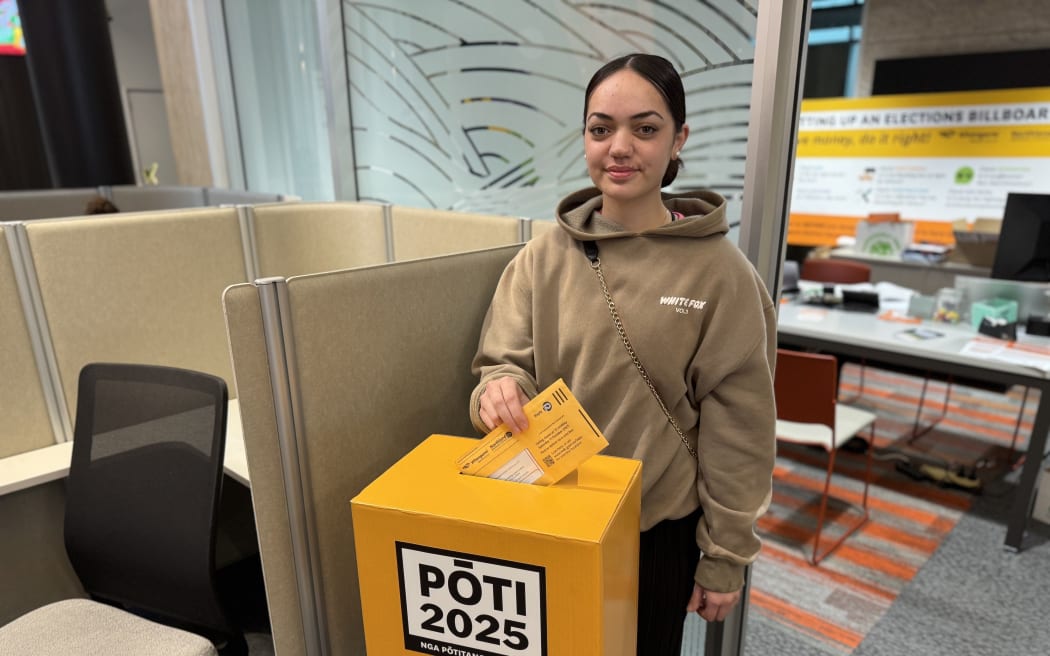 Otangarei's Lizzie-Jean Ranui (18) voting for first time in Whangārei.