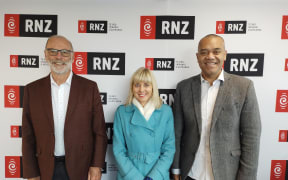 Auckland mayoral candidates Wayne Brown, Viv Beck and Efeso Collins.