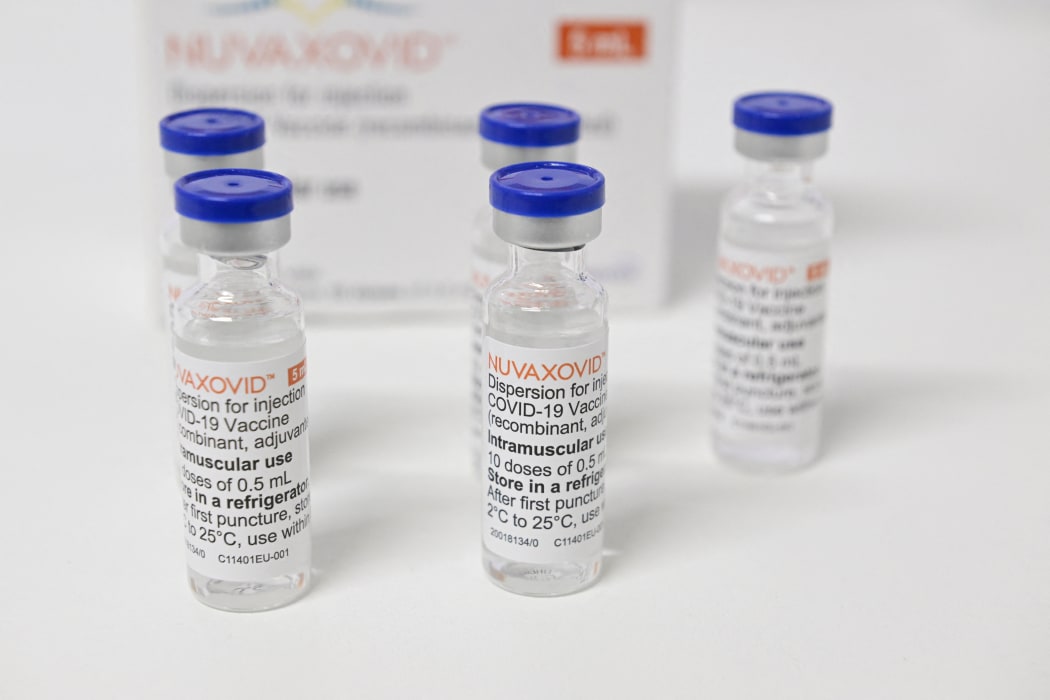 Vials with the Nuvaxovid vaccine against the Covid-19 coronavirus are seen at the CIZ Tegel vaccination center in Berlin.