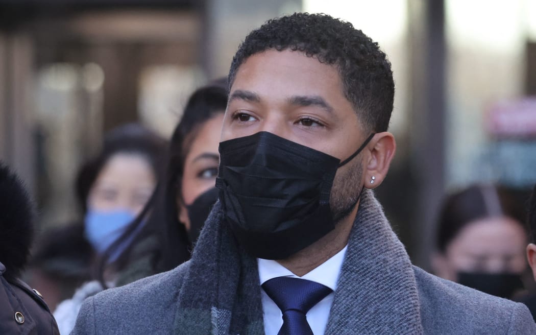 CHICAGO, ILLINOIS - DECEMBER 08: Former "Empire" actor Jussie Smollett leaves the Leighton Criminal Courts Building as the jury begins deliberation during his trial on December 8, 2021 in Chicago, Illinois.