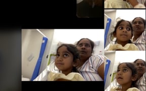 Priya and four year old Tharnicaa in hospital