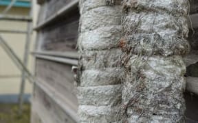 Asbestos rope lagging found during the PacWaste asbestos survey. Sep 2015