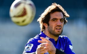 Sam Whitelock of the Crusaders during the  Captains Run before their match against the Lions.
