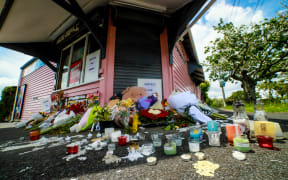 Flowers laid in memory of Janak Patel