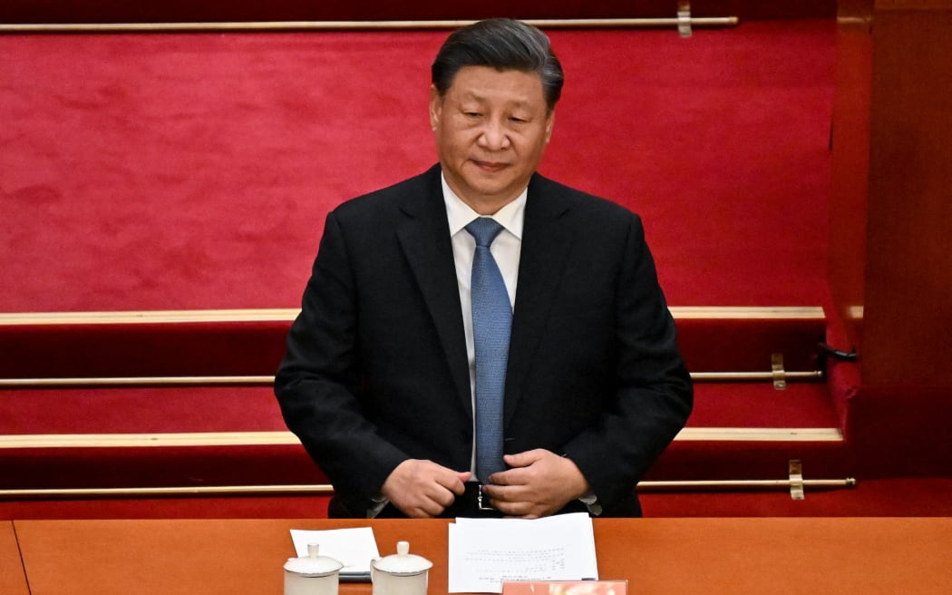 China's President Xi Jinping attends the opening ceremony of the Chinese People's Political Consultative Conference (CPPCC) at the Great Hall of the People in Beijing on March 4, 2023. (Photo by NOEL CELIS / AFP)