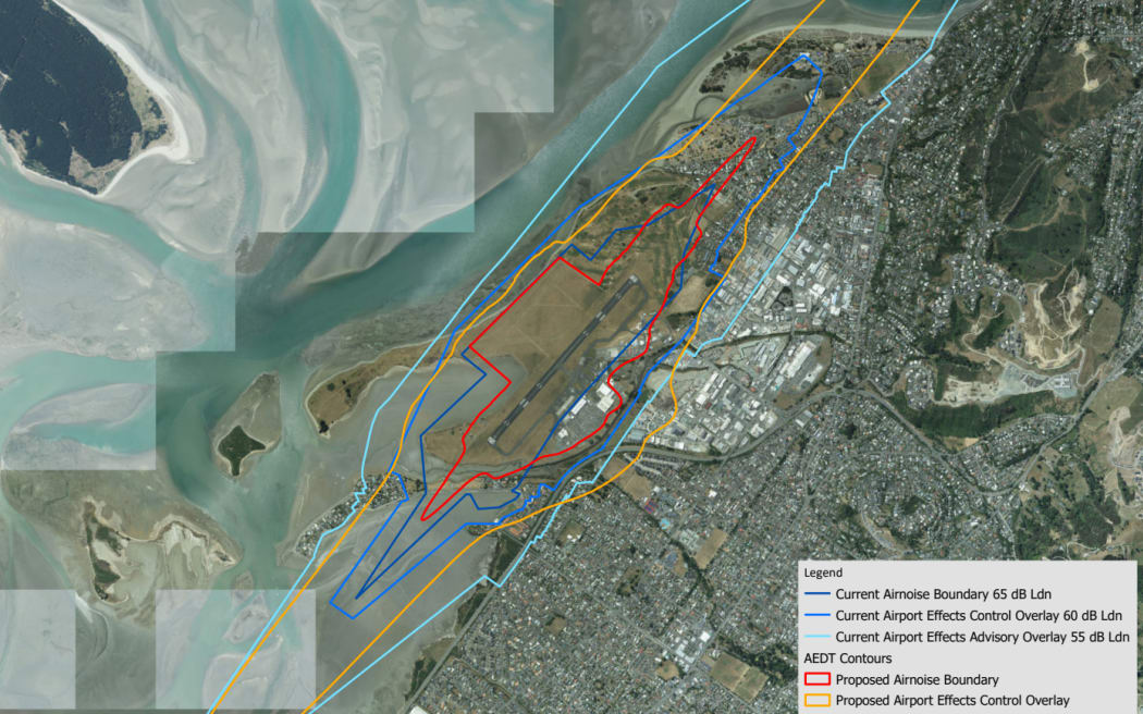 The updated plans to enable the runway extension have been opposed in part due to concerns about widespread impacts on the suburb of Tāhunanui. Photo: Supplied/Nelson City Council.