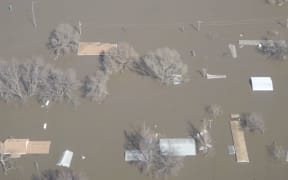 Flooding along the Missouri River in Fremont County, Nebraska.