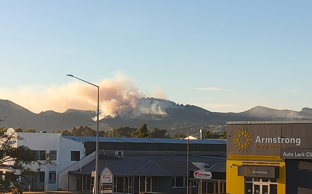 View of Port Hills fire from city day 2