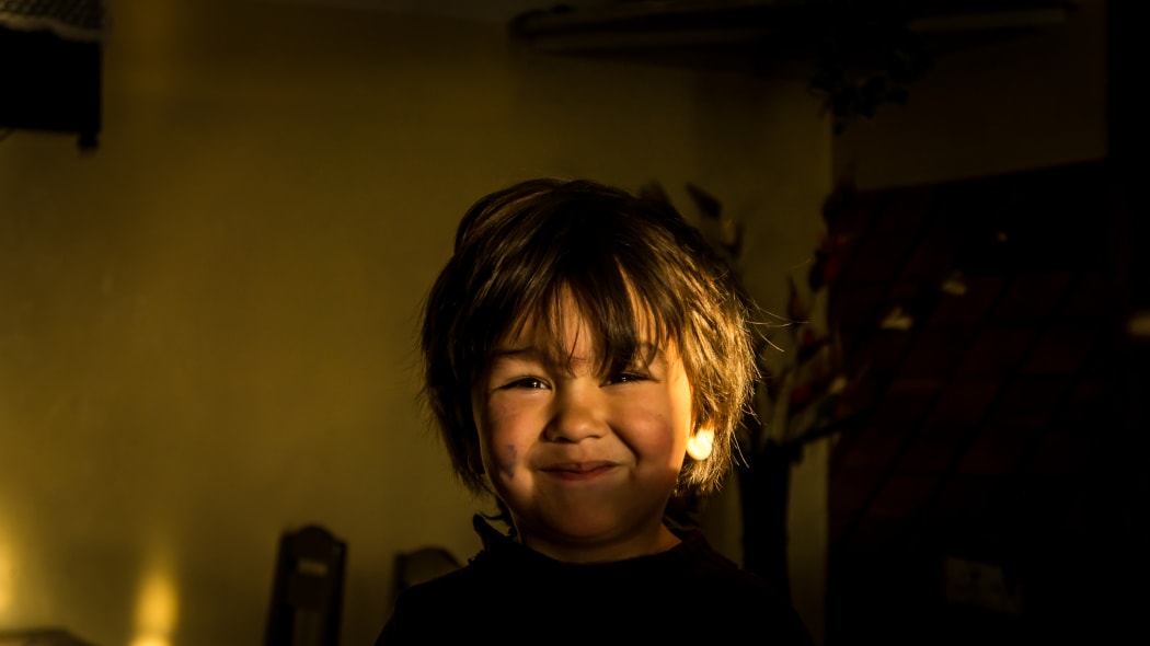 cute kid with grubby face