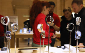 Apple watches are seen on display at the Apple Store in Grand Central Station on December 18, 2023 in New York City. Apple announced that it will halt the sale of its Apple Watch Series 9 and Apple Watch Ultra 2 in the U.S. as early as this week.